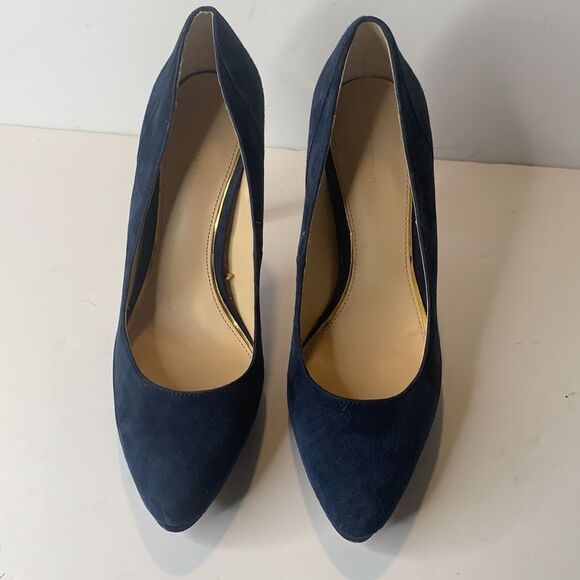 Zara blue suede platform pumps - Picture 6 of 9